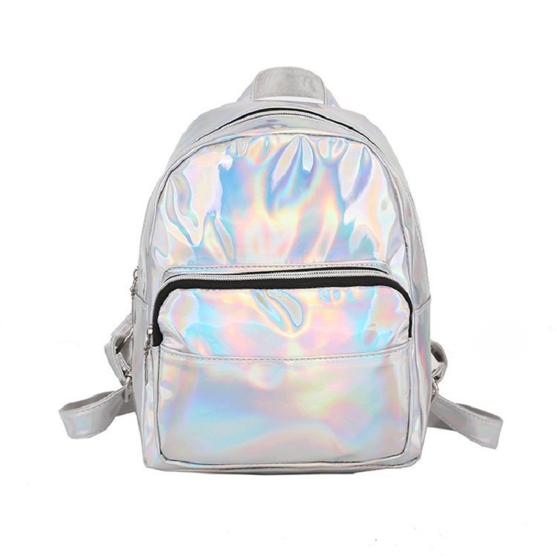 Mini Backpack Purse - 2025 ファッションレーザーバックパックプレッピースタイルスクール光沢のあるレーザー Pu レザー女性ガールズバッグシルバー防水ホログラフィックバックパック