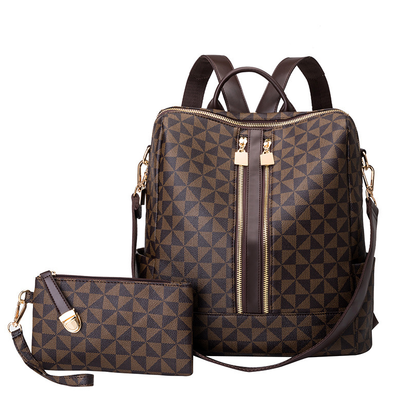 Mini Backpack Purse - バックパックとハンドバッグの2点セット、女性用、防水ダブルショルダークロスボディバッグ、女性用トラベルセンドコ
