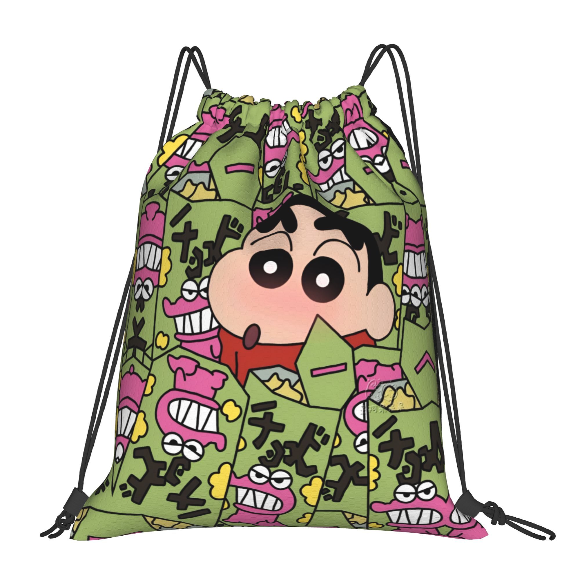 Drawstring Gym Bag - カスタムクレヨンシンズチャンズ巾着バッグ男性女性ポータブルジムスポーツサックパック漫画ショッピングバックパック