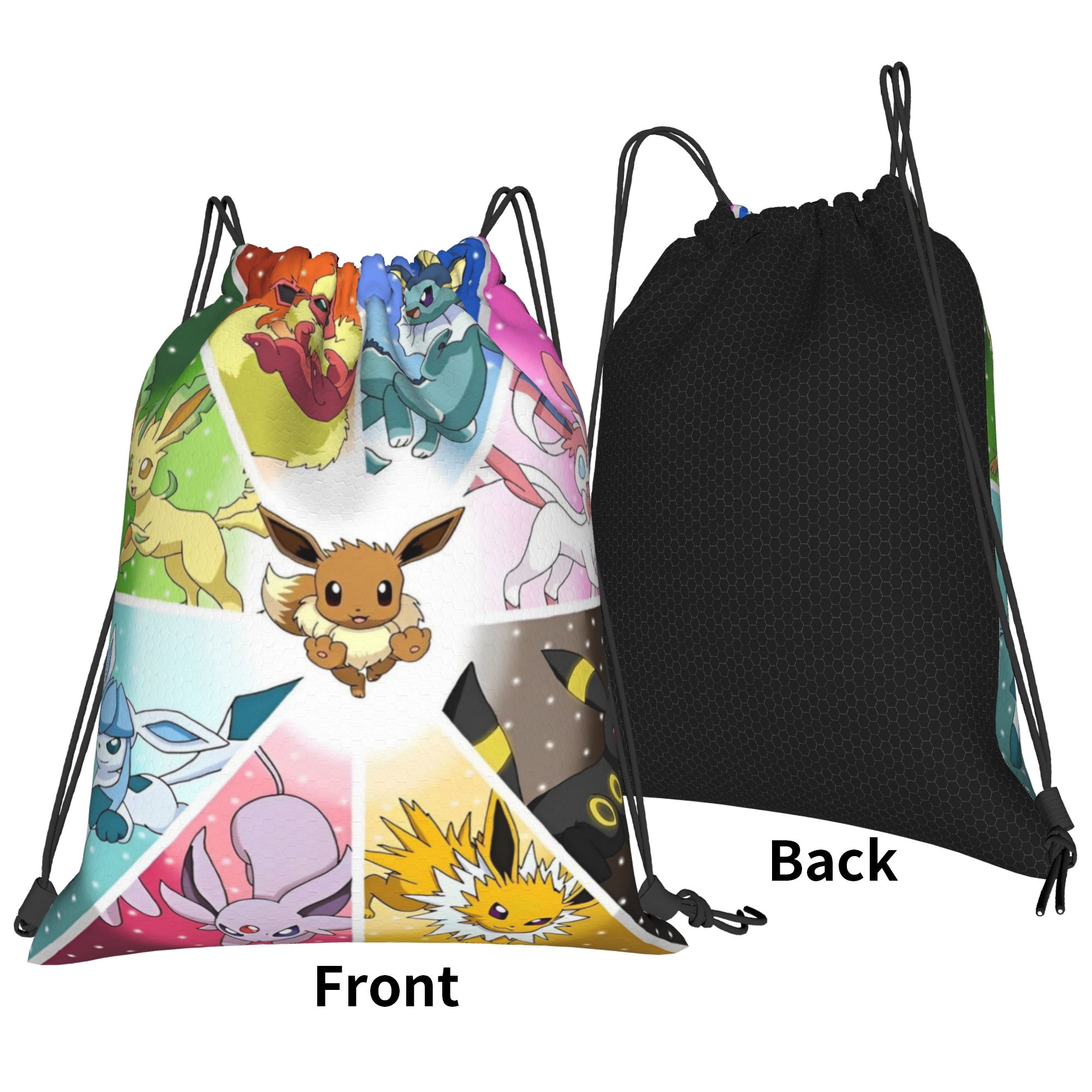 90年代アニメポケモン巾着バックパックジムスポーツサックパッ - Drawstring Gym Bag のレビューと価格