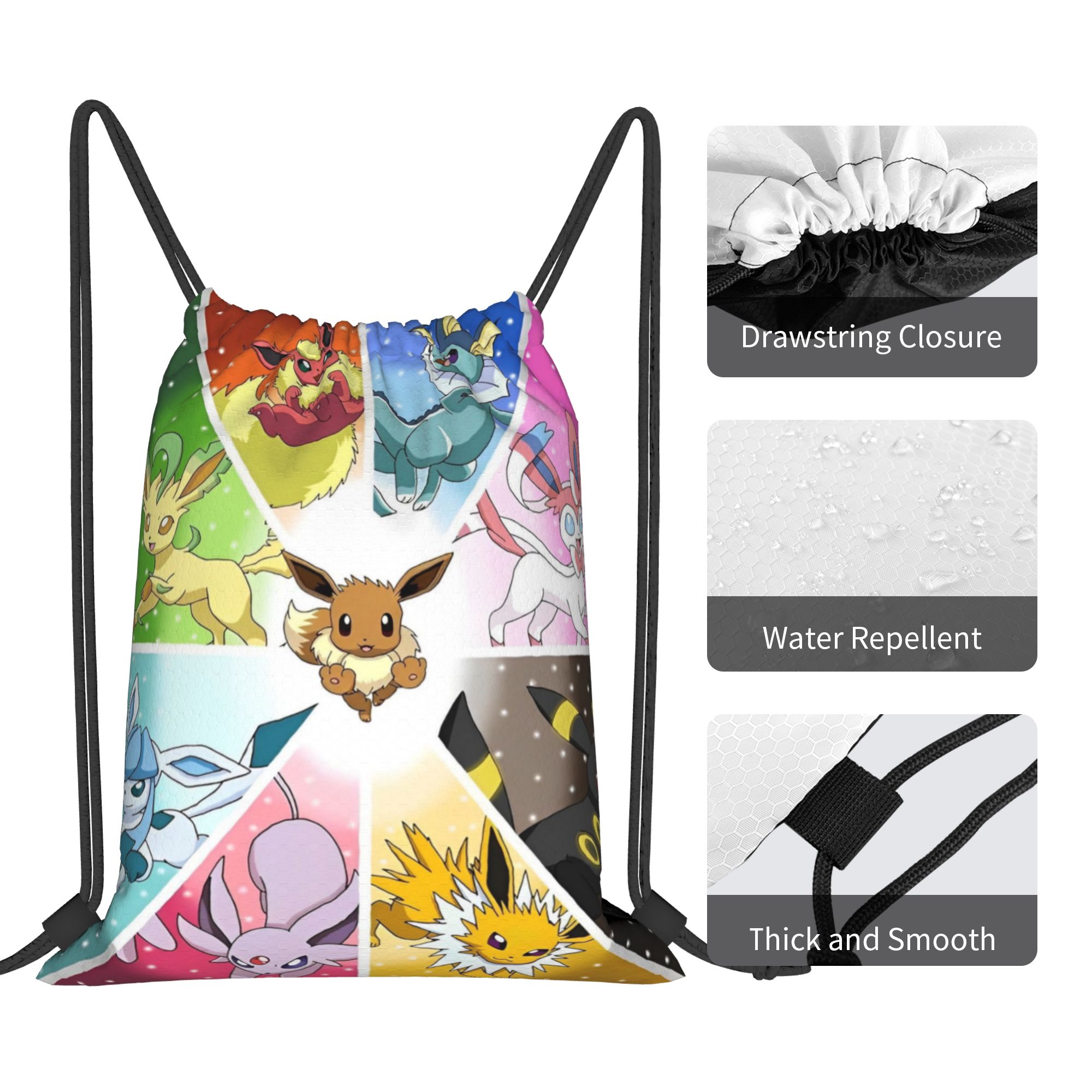 90年代アニメポケモン巾着バックパックジムスポーツサックパッ - Drawstring Gym Bag のレビューと価格