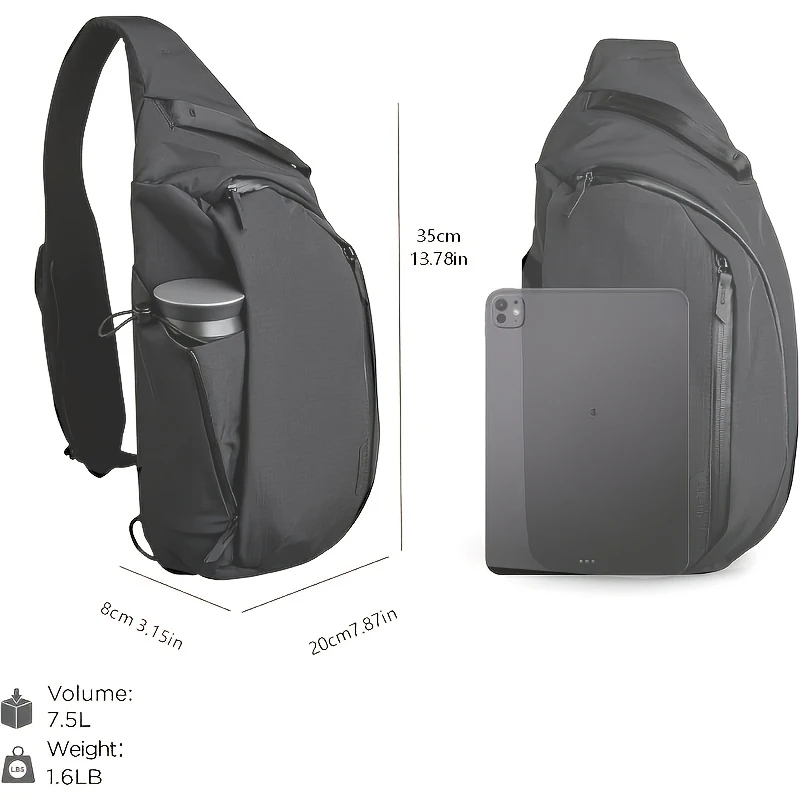 右肩掛けチェストバッグ 7.5L - クロスボディバッグ、ス - Sling Backpack Shoulder のレビューと価格
