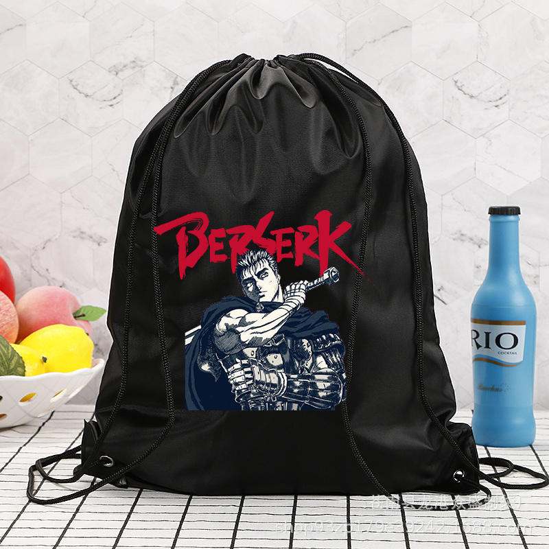日本アニメベルセルク巾着防水スポーツジムバッグ男性ショッピン - Drawstring Gym Bag のレビューと価格