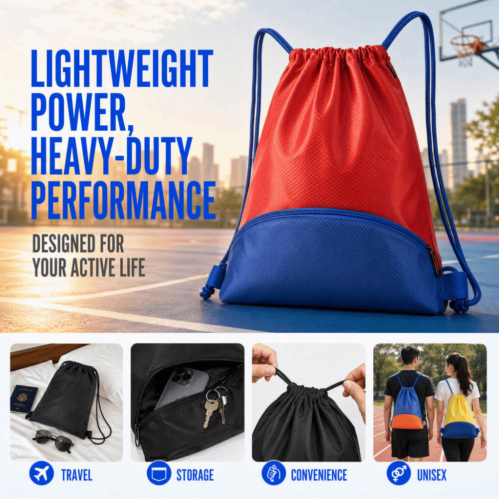大容量スポーツ巾着ポケット防水オックスフォード折りたたみスポ - Drawstring Gym Bag のレビューと価格