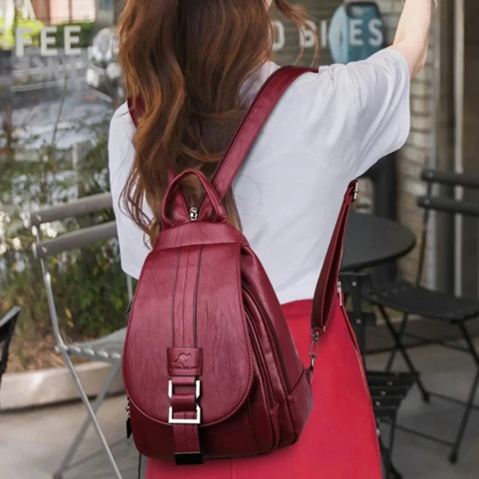 女性用多機能レザーバックパック,10代の女の子用ヴィンテージ - School Backpack Teen のレビューと価格
