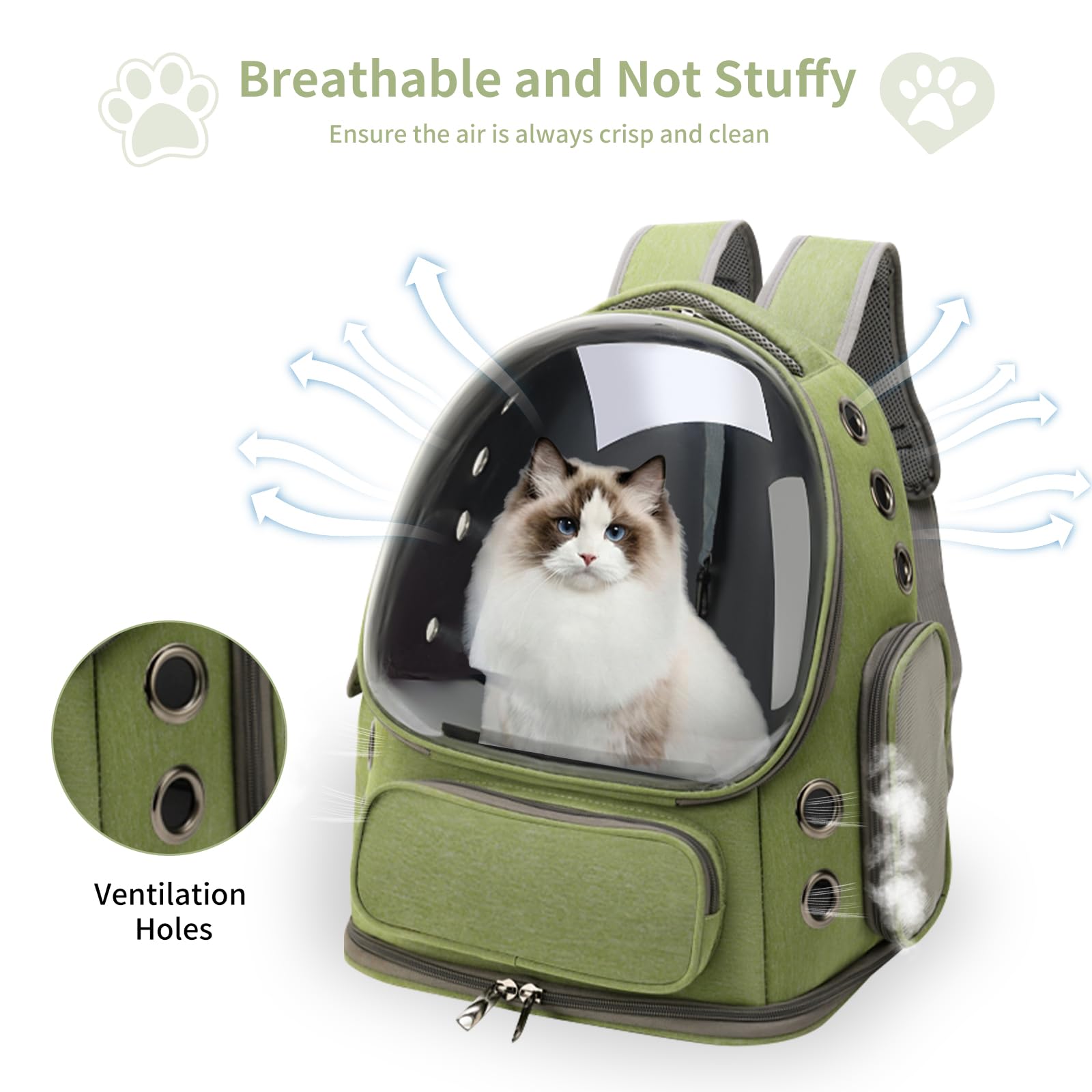 猫用バックパック、通気性の良いキャリーバッグ、広々とした空間 - Foldable Backpack Small のレビューと価格