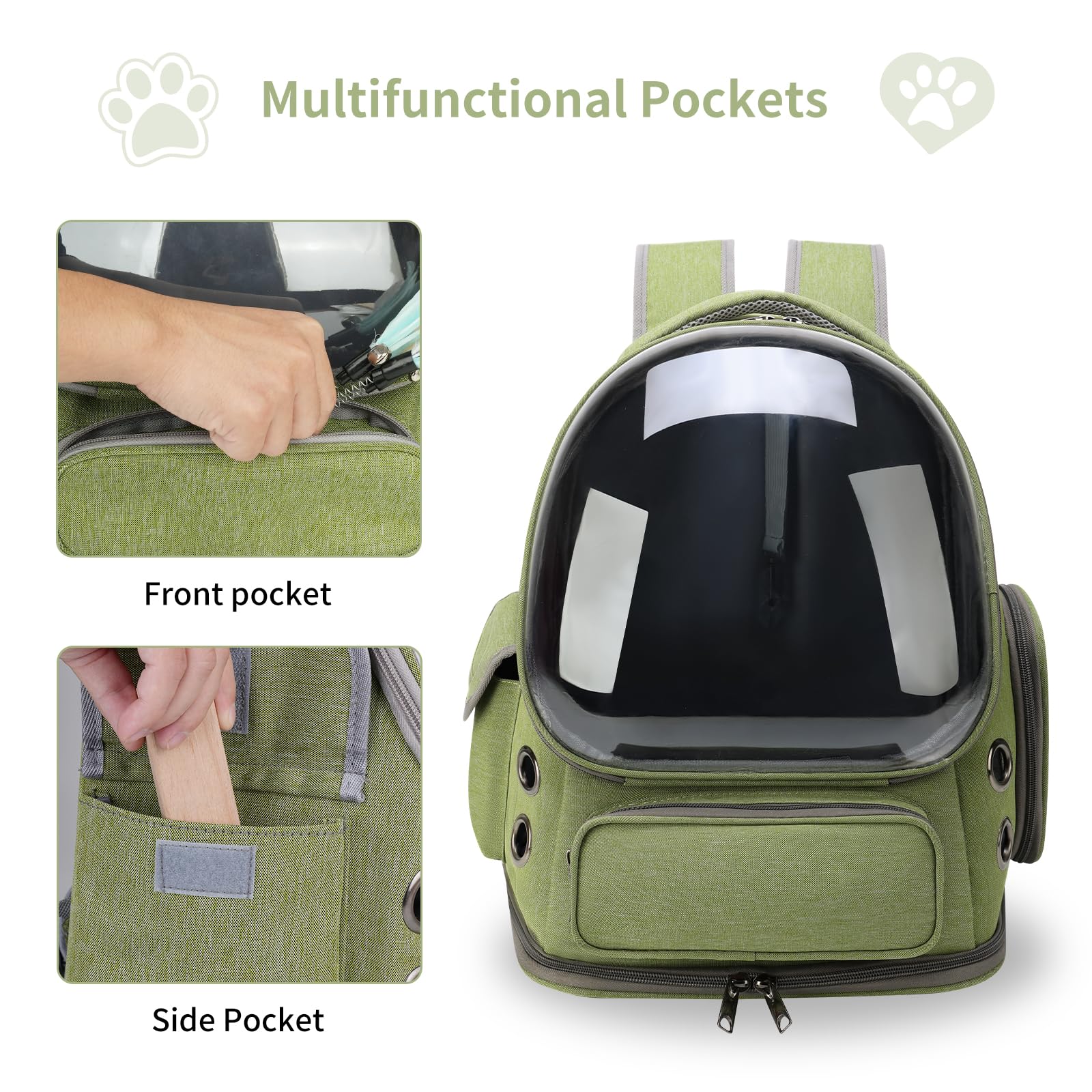 猫用バックパック、通気性の良いキャリーバッグ、広々とした空間 - Foldable Backpack Small のレビューと価格
