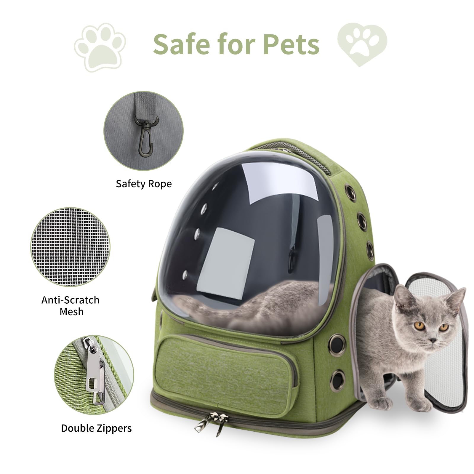 猫用バックパック、通気性の良いキャリーバッグ、広々とした空間 - Foldable Backpack Small のレビューと価格