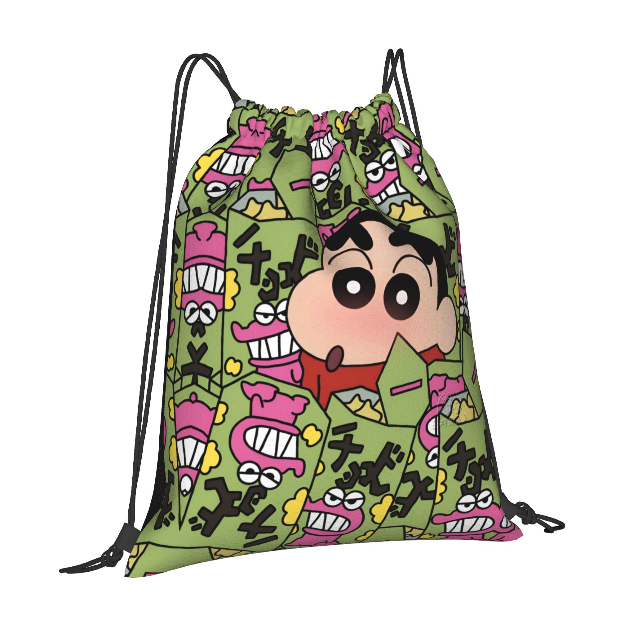 カスタムクレヨンシンズチャンズ巾着バッグ男性女性ポータブルジ - Drawstring Gym Bag のレビューと価格