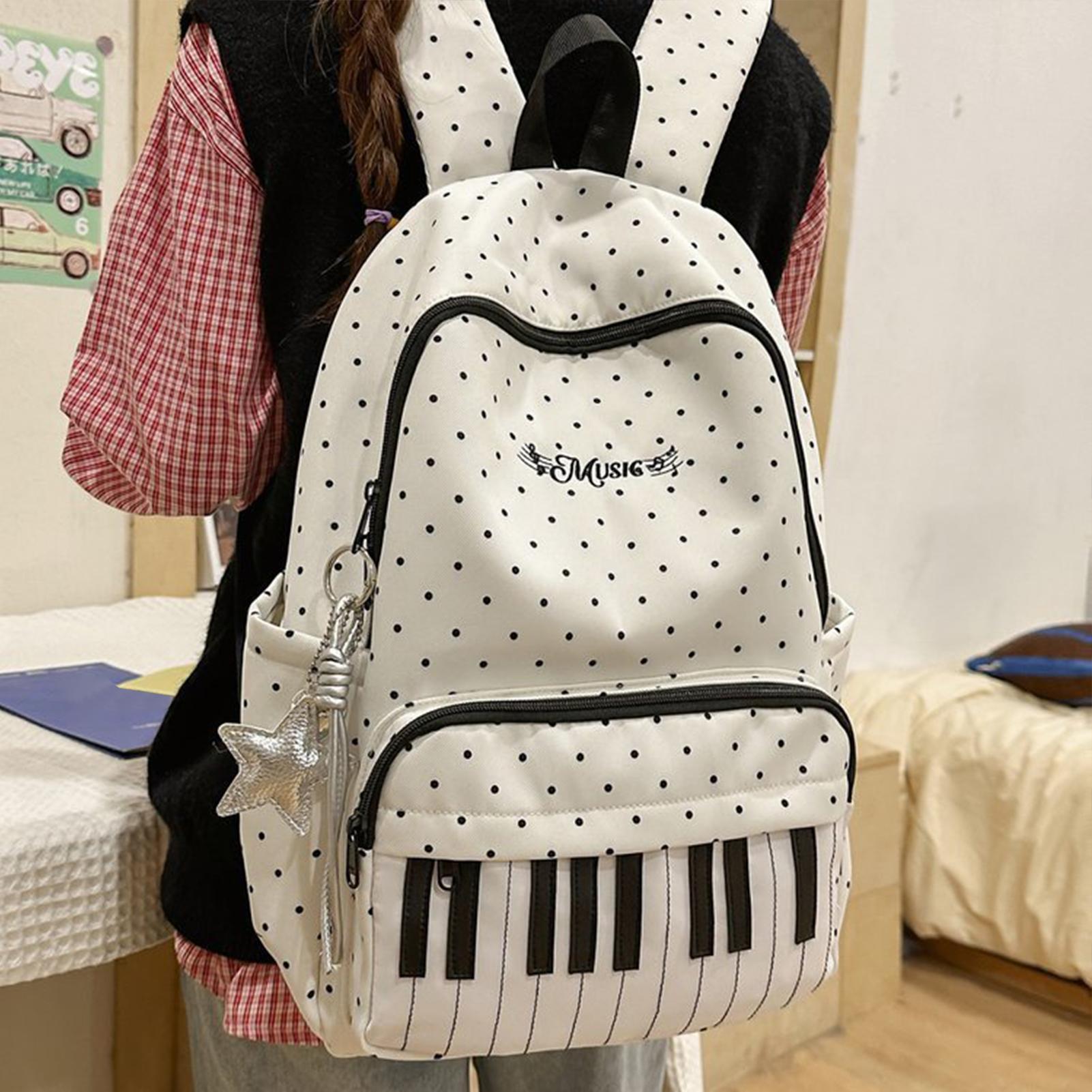 トラベルバックパック ピアノ柄 大容量ブックバッグ 軽量トラ - Fashion Backpack Women のレビューと価格